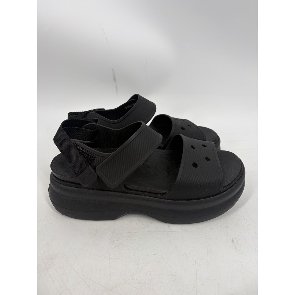 Crocs Soho Y Strap Platform Chunky Sandal Womens Size 11 Black 211755